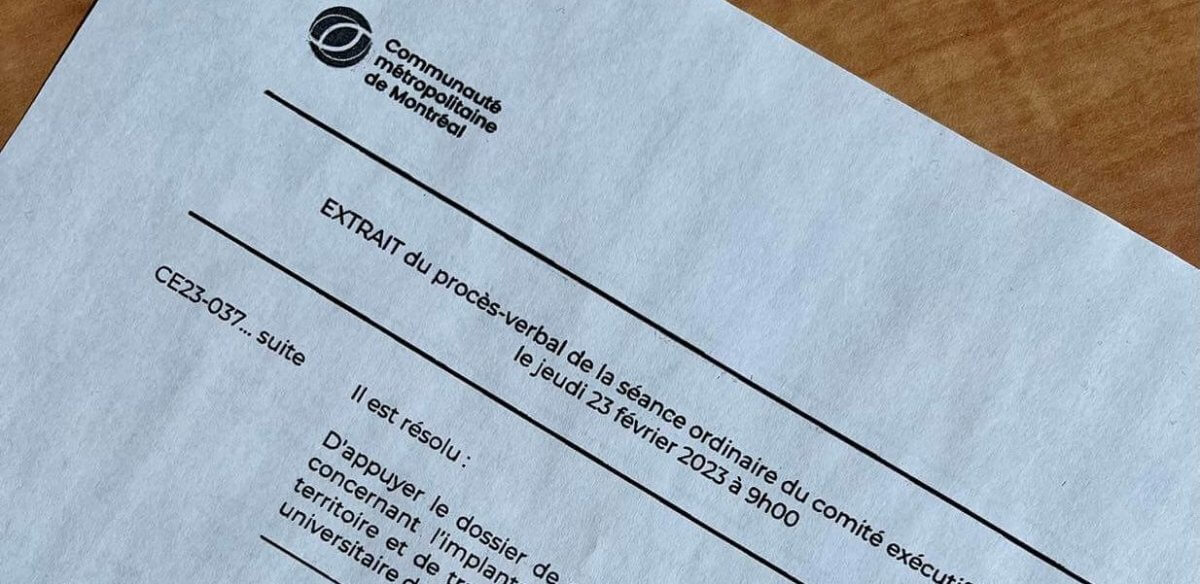 La CMM appuie la candidature de la Ville de Terrebonne